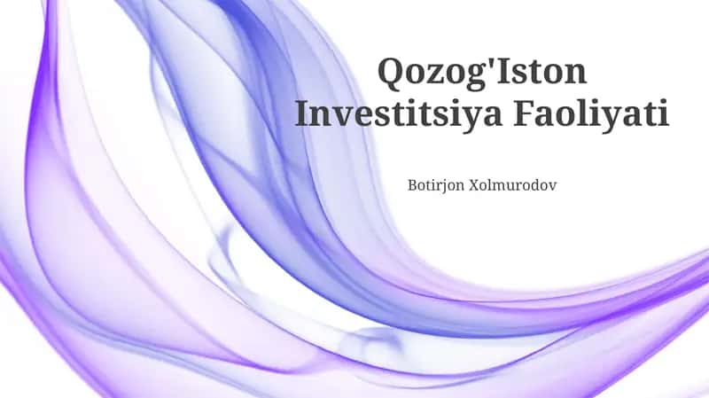 Qozog'Iston Investitsiya Faoliyati