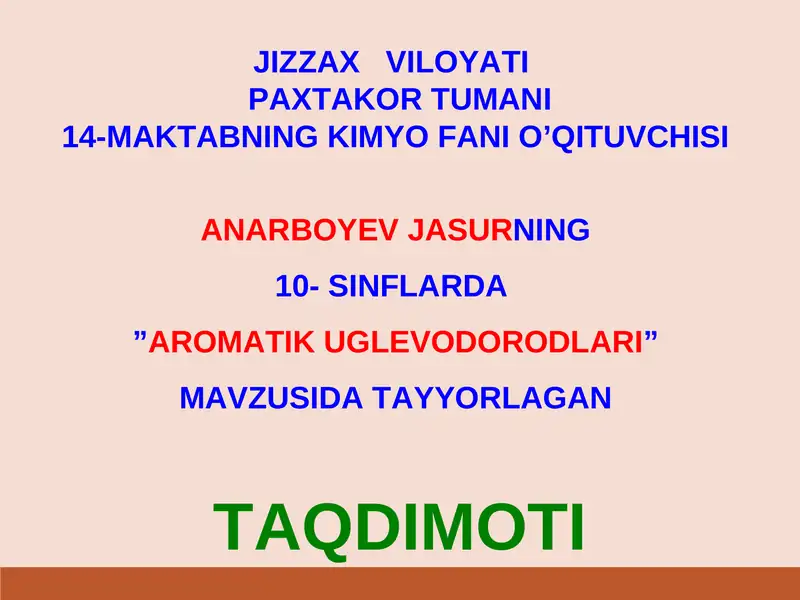 Aromatik uglevodorodlar
