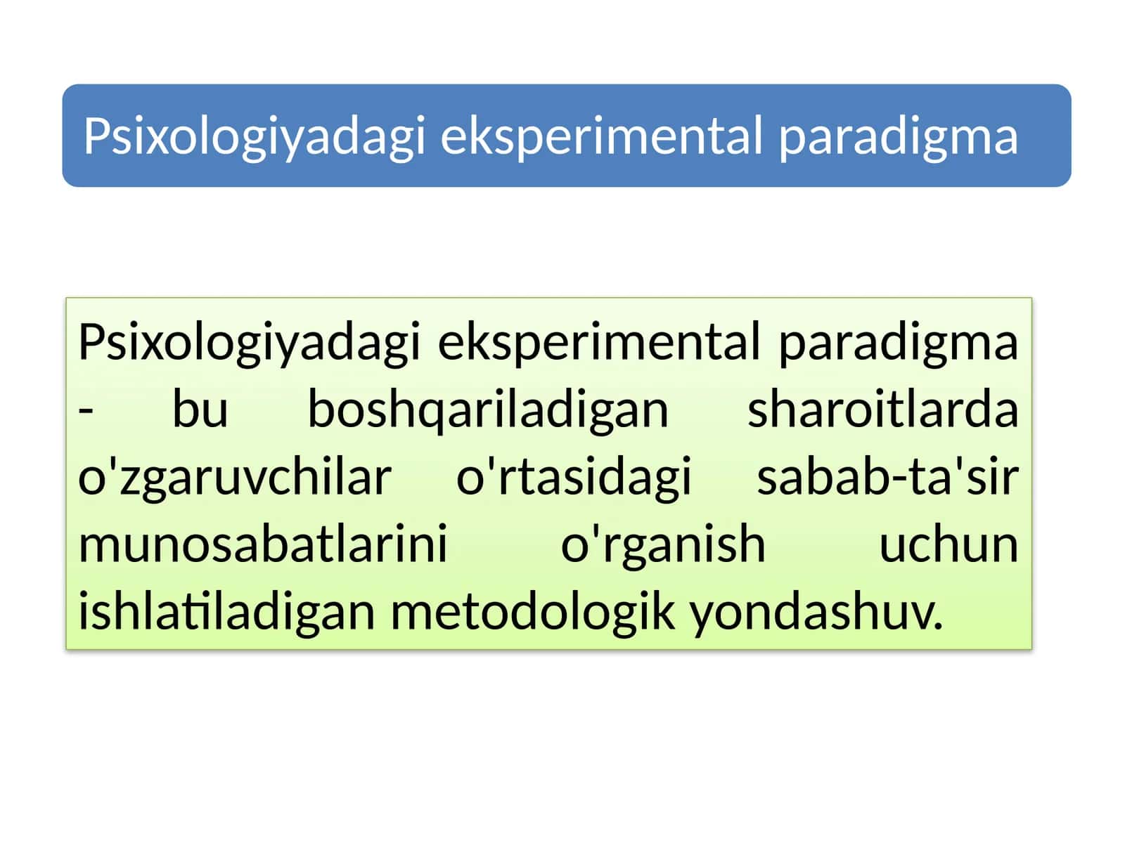Psixologiyadagi eksperimental paradigma