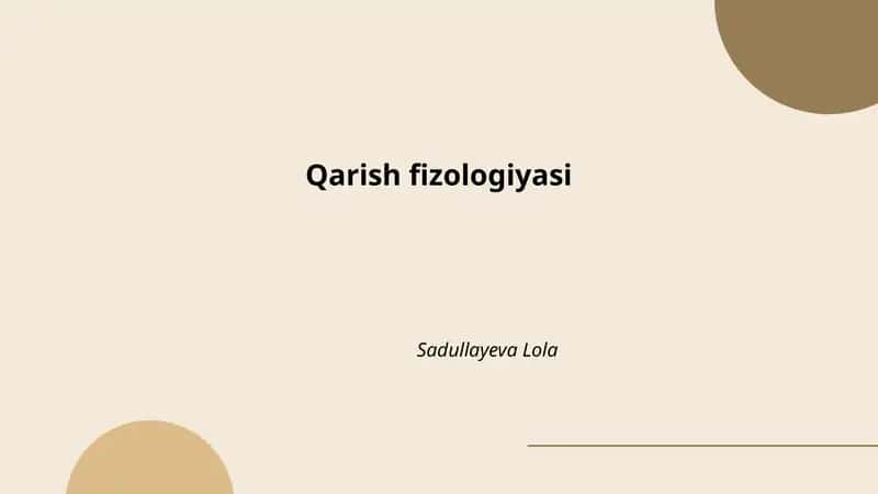 Qarish fizologiyasi