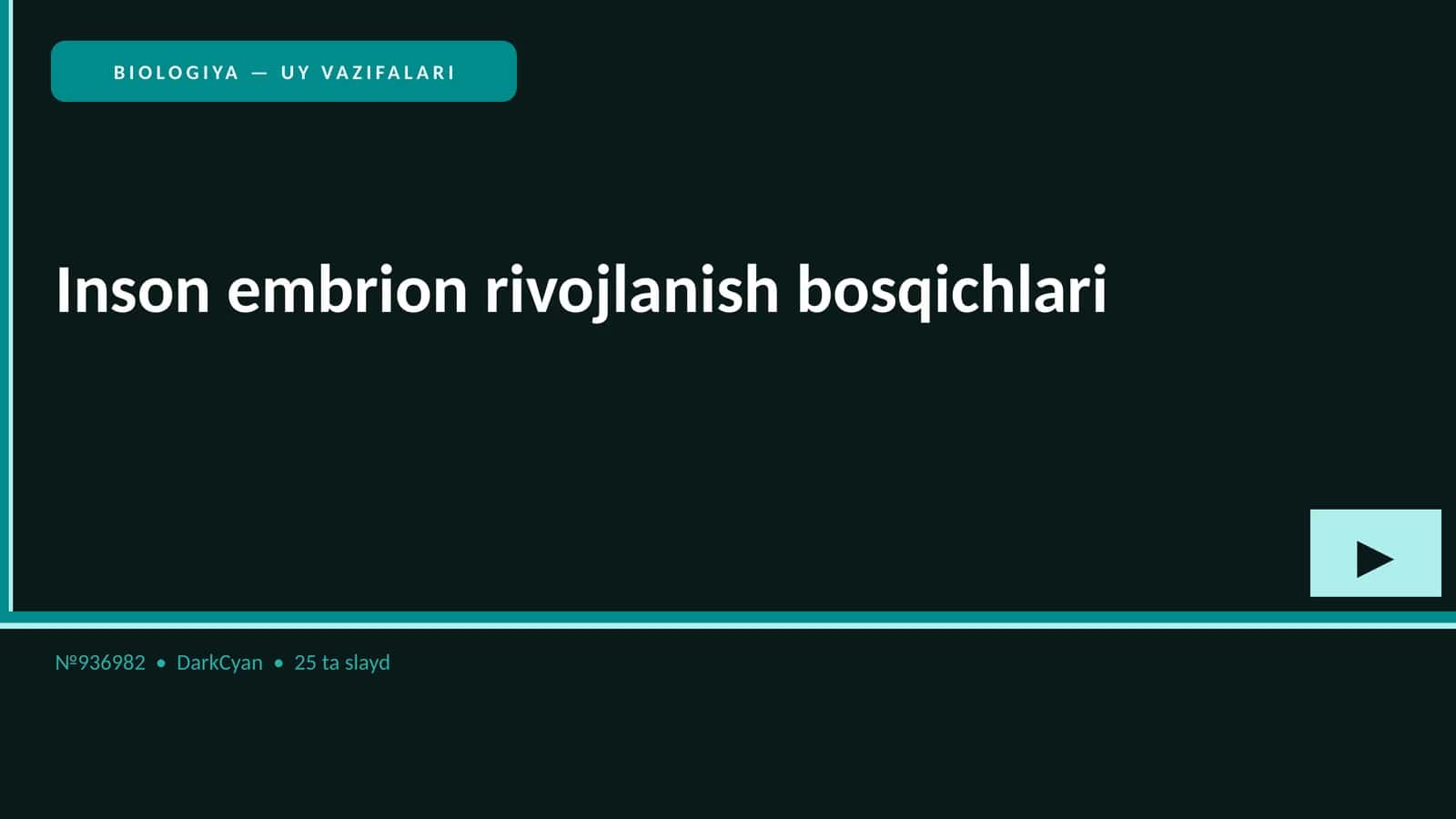 BIOLOGIYA — UY VAZIFALARI