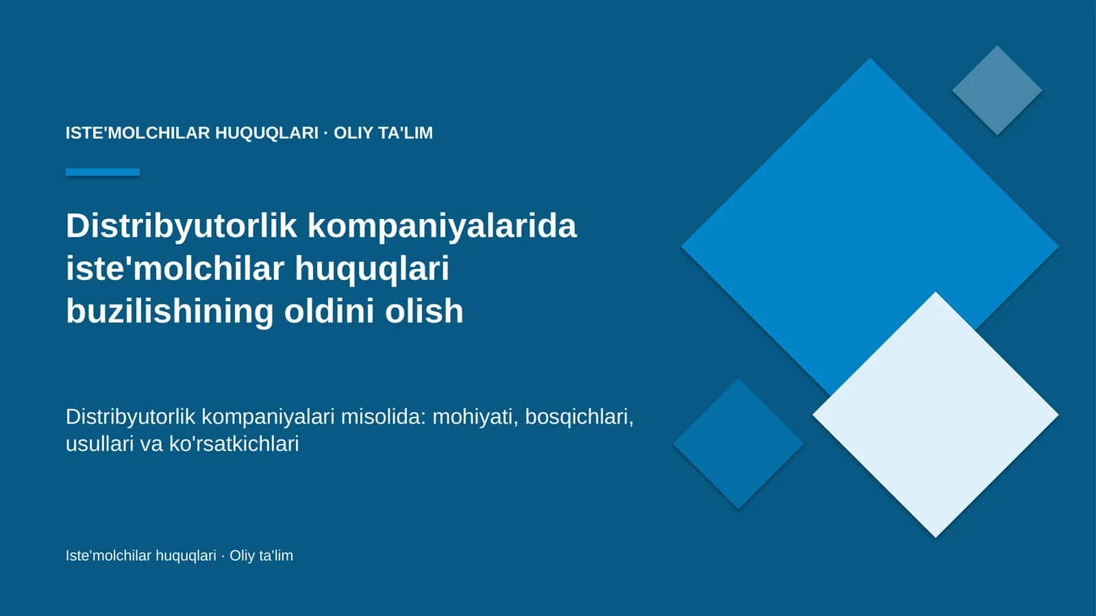 distribyutorlik kompaniyalarida iste'molchilar huquqlari buzilishining oldini olish 2243