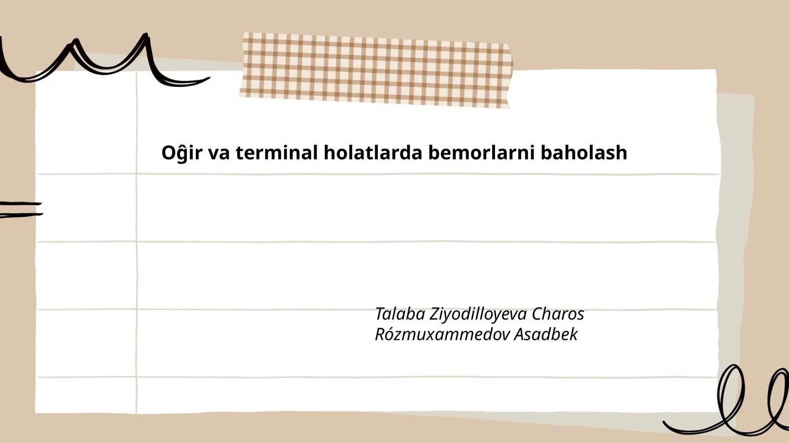 Og'ir holatlarda shoshilinch tibbiy yordam