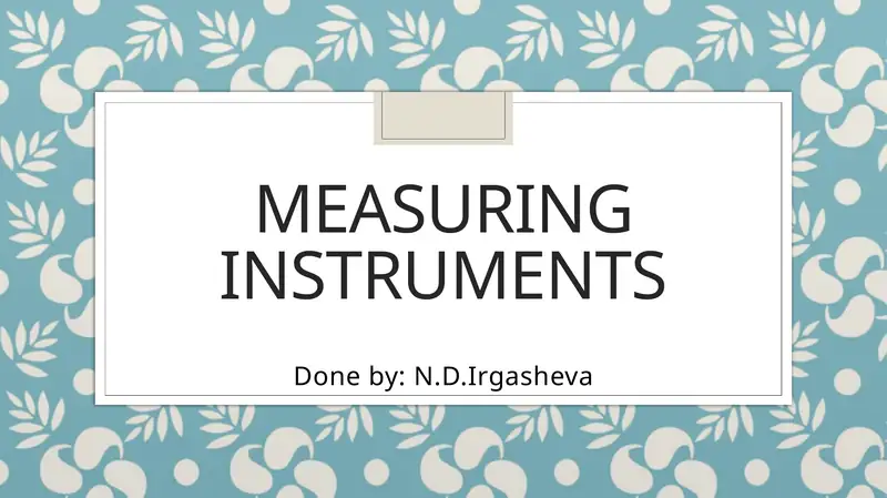 Measuring Instruments