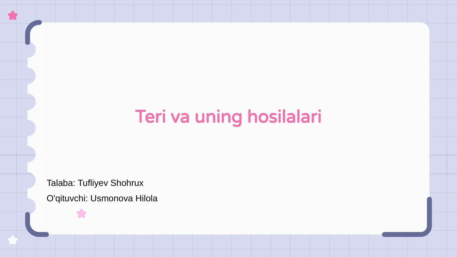 Teri va uning hosilalari