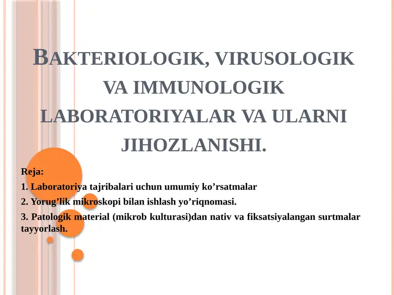 Laboratoriya jihozlarining umumiy ko'rsatmalar