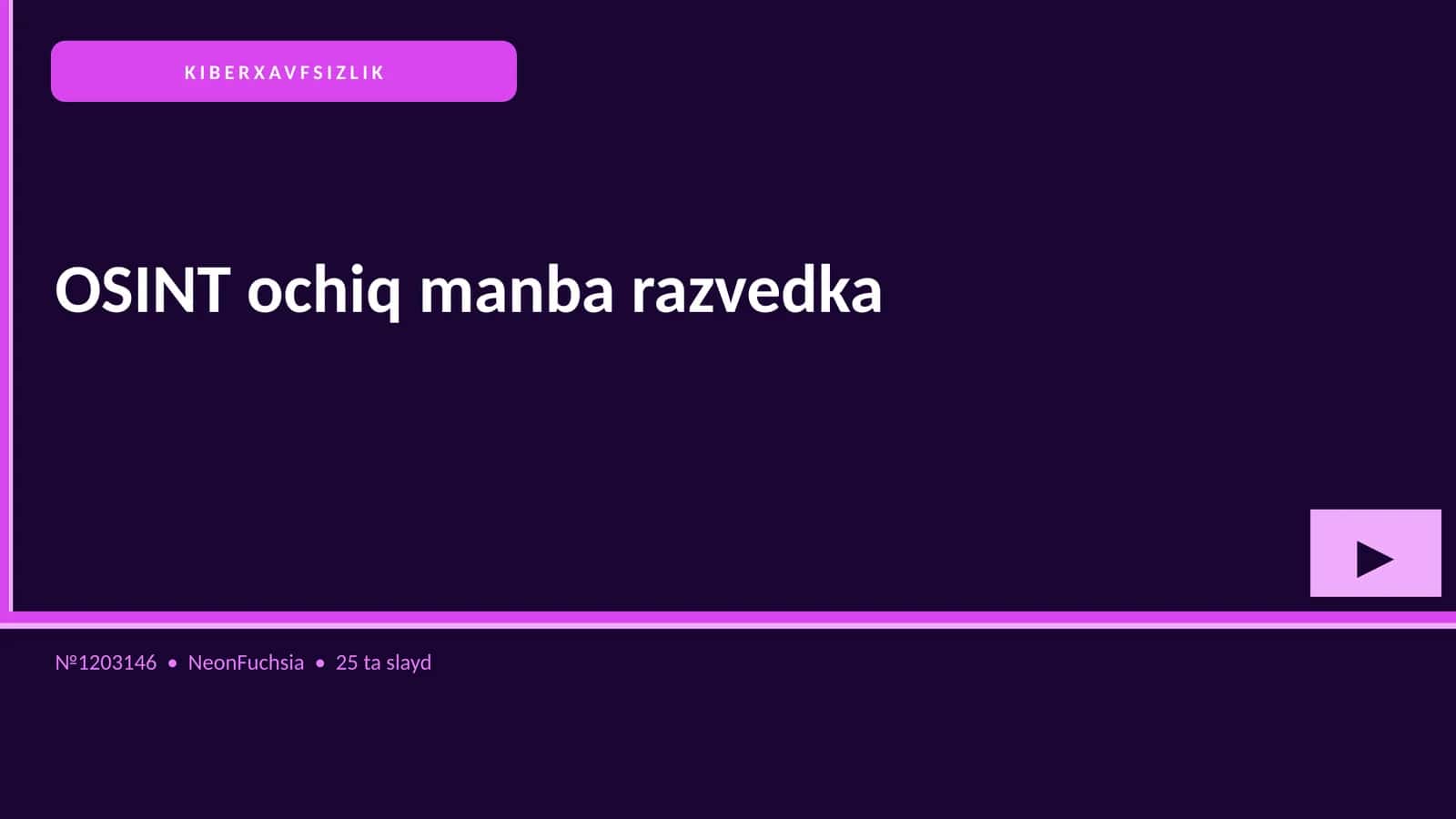 OSINT ochiq manba razvedka
