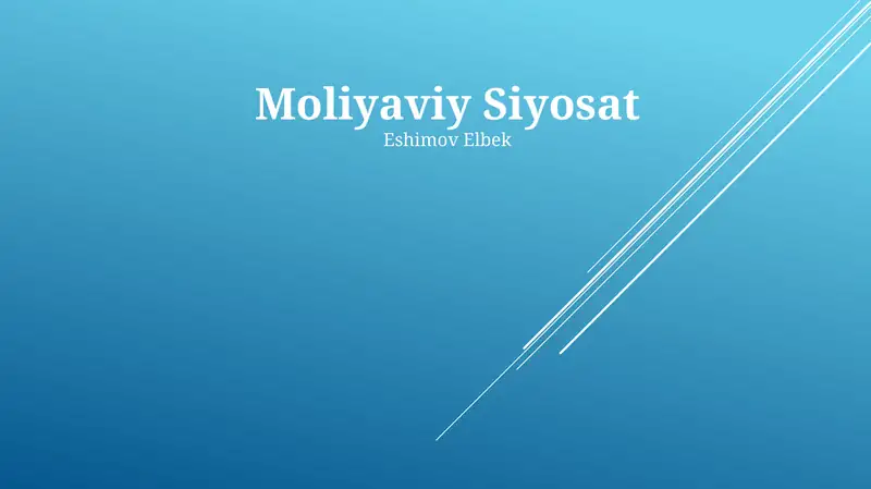 Moliyaviy Siyosat