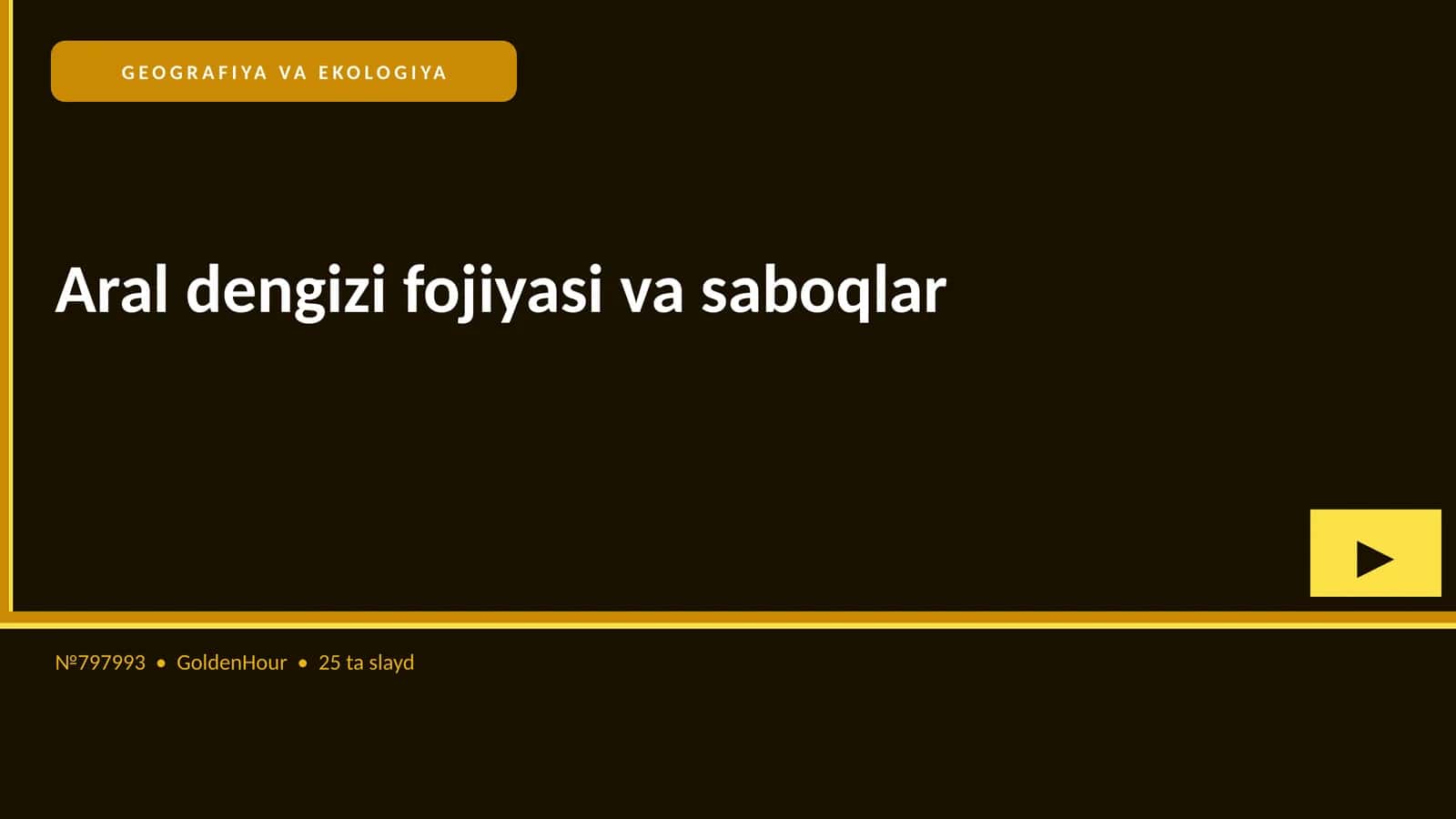 Aral dengizi fojiyasi va saboqlar