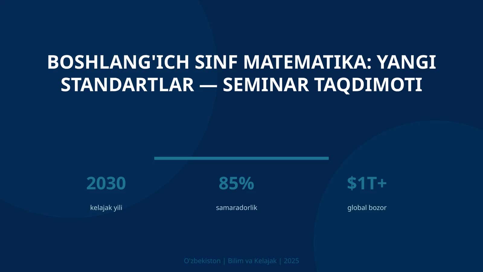 Boshlang'ich sinf matematika: yangi standartlar — seminar taqdimoti