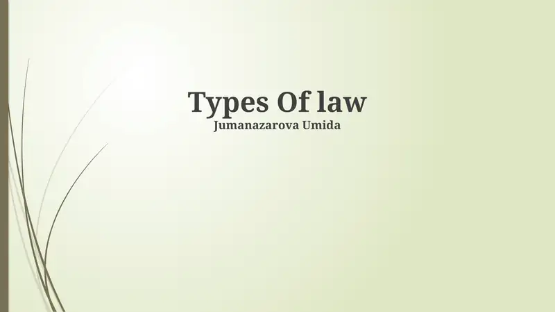 Types Of law