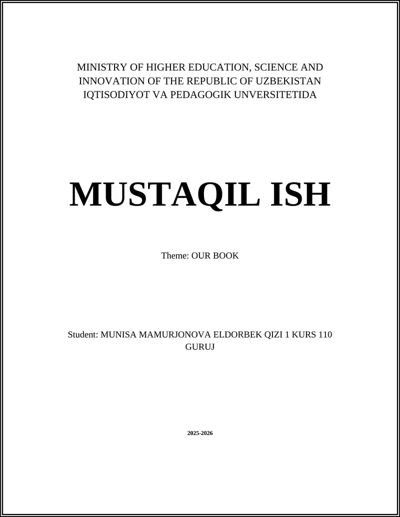 Our Book