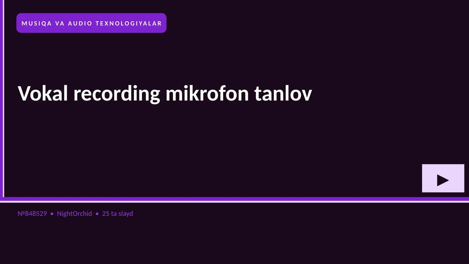 Vokal recording mikrofon tanlov