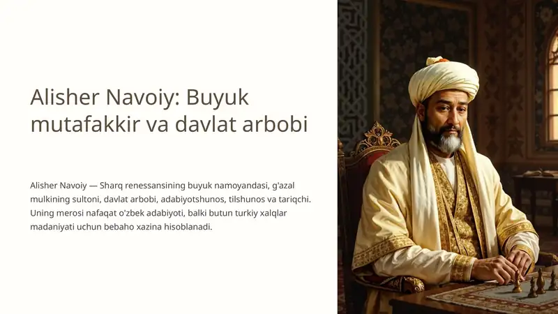 Alisher Navoiy: Buyuk mutafakkir va davlat arbobi