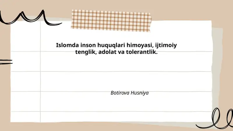 Islomda Inson Huquqlari Himoyasi