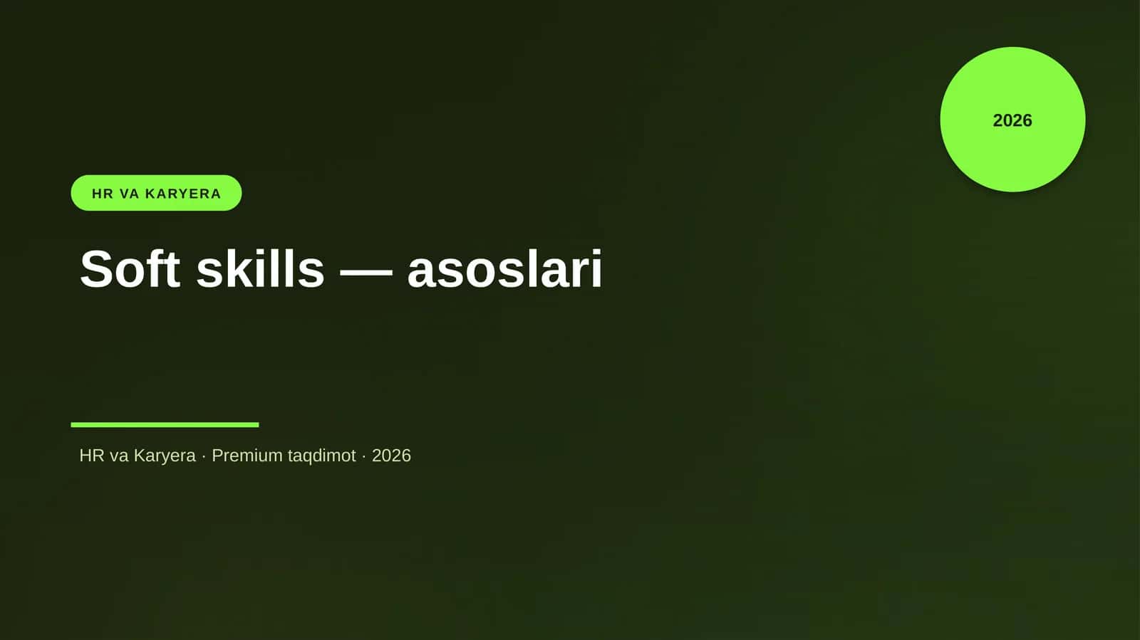 Soft skills — asoslari