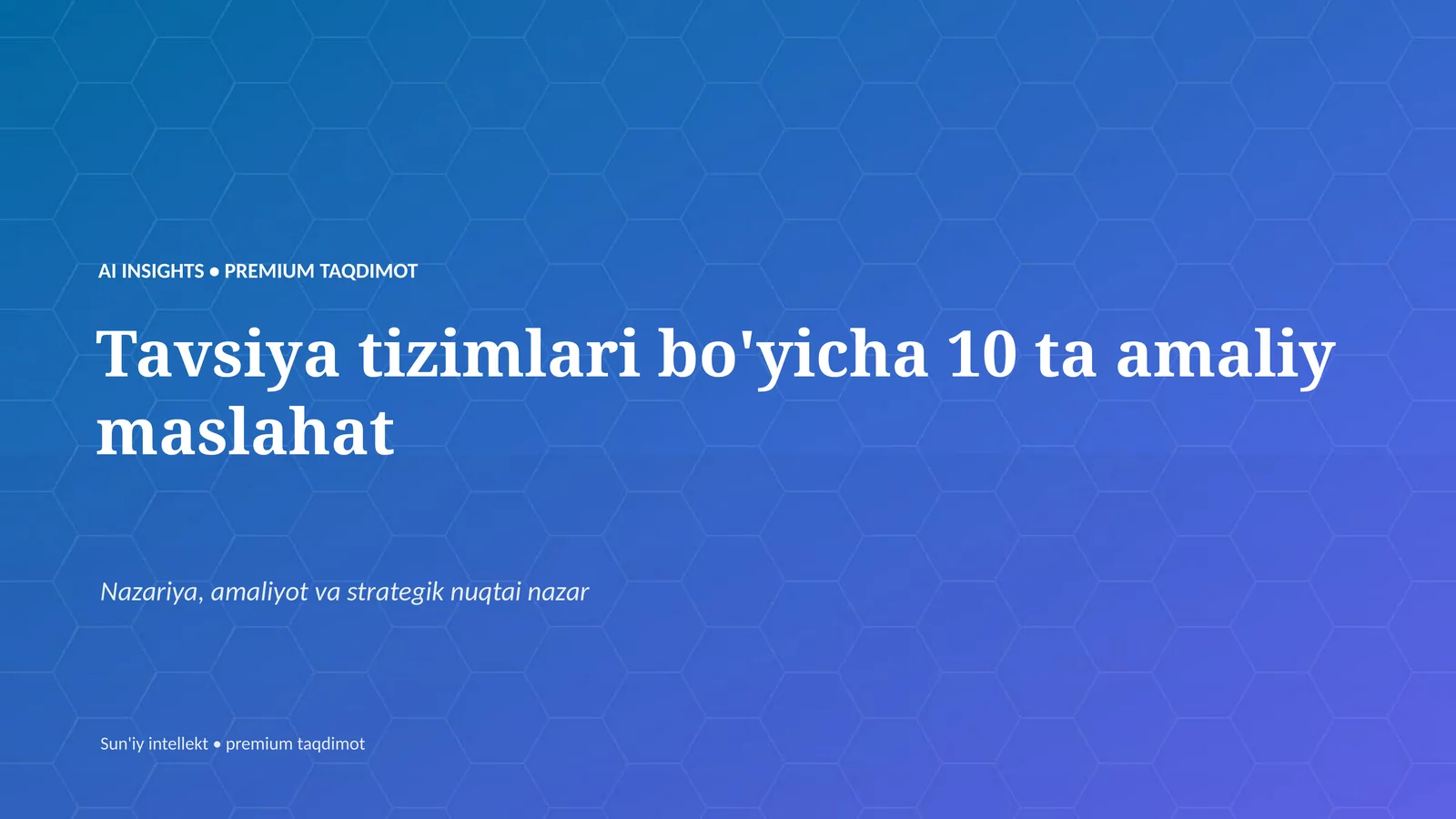 Sun'iy intellekt • premium taqdimot
