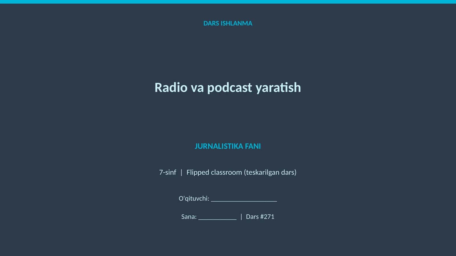 Radio va podcast yaratish