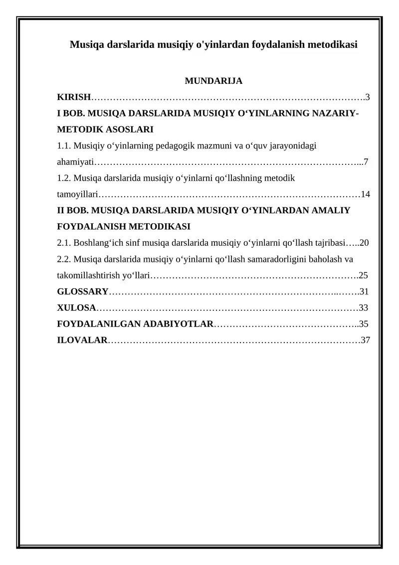 Musiqa darslarida musiqiy o'yinlardan foydalanish metodikasi
