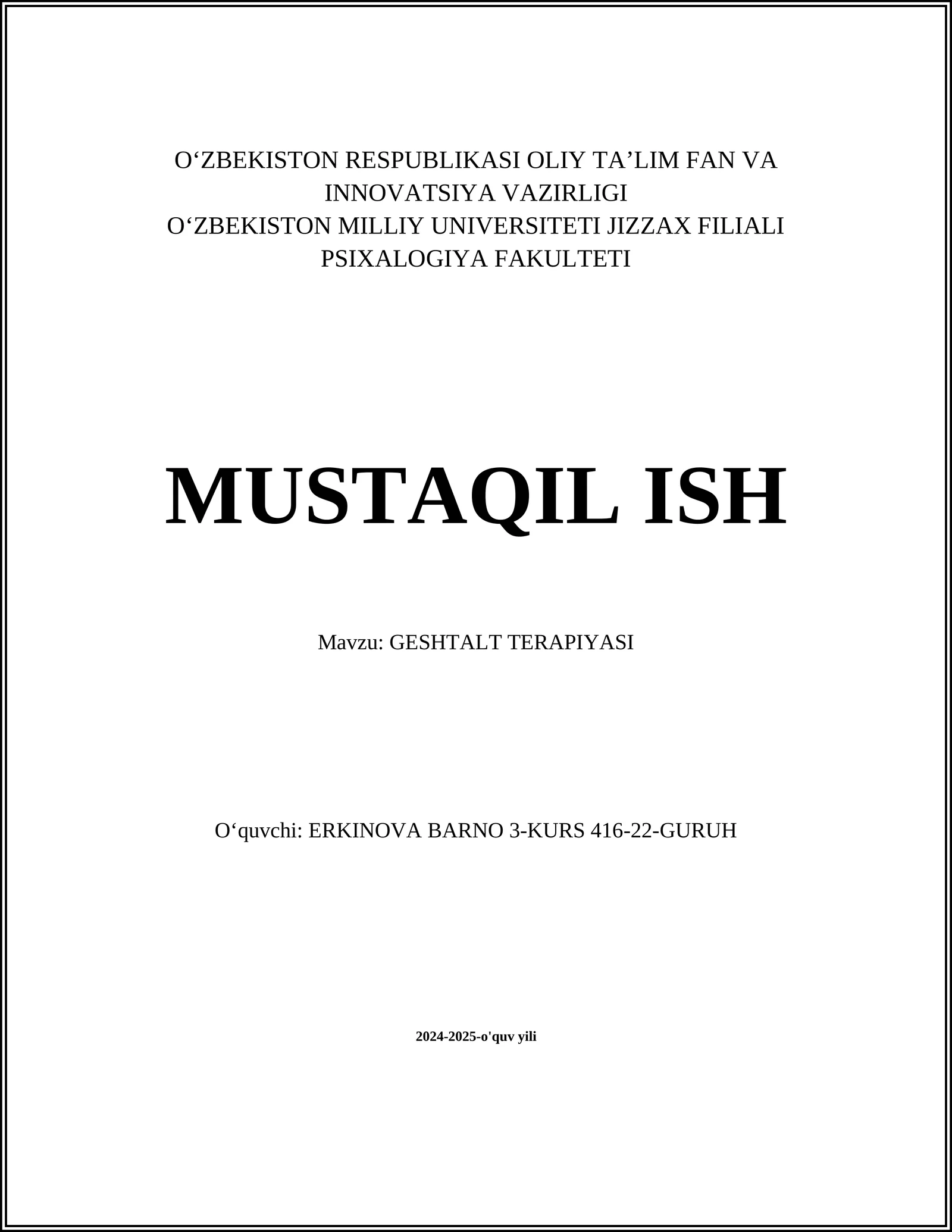 GESHTALT TERAPIYASI