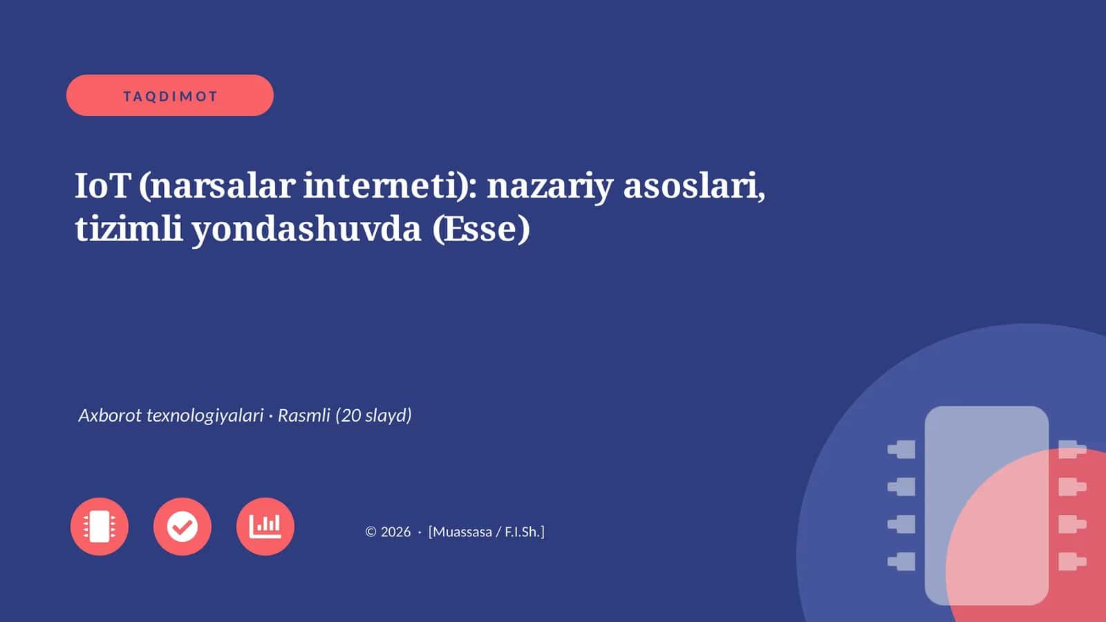 IoT (narsalar interneti): nazariy asoslari, tizimli yondashuvda (Esse)