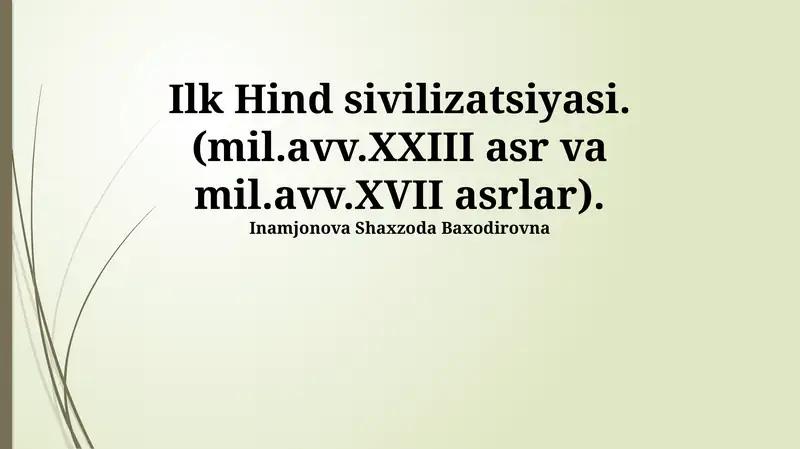 Ilk Hind sivilizatsiyasi