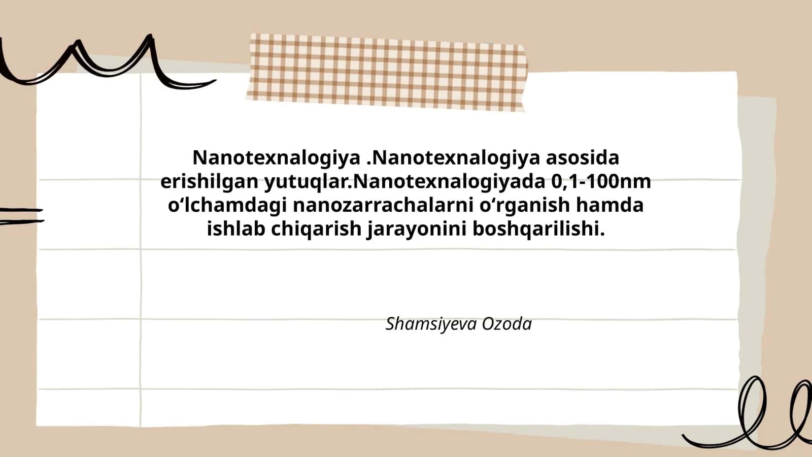 Nanotexnalogiya