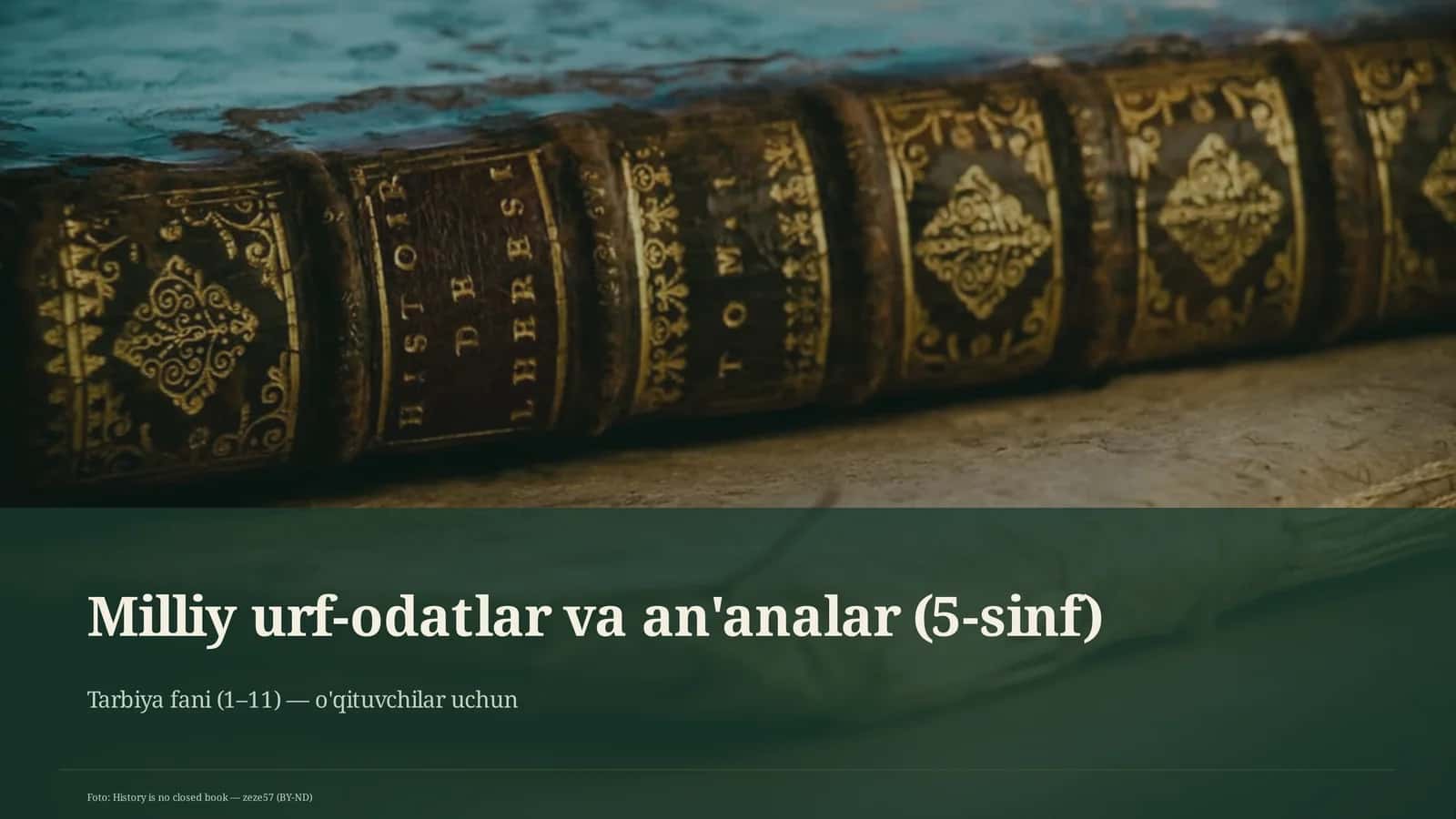 Milliy urf-odatlar va an'analar (5-sinf)