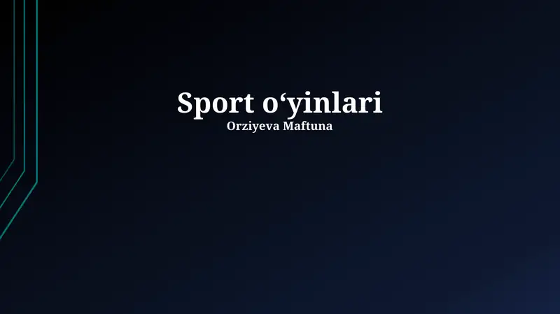Sport oʻyinlari