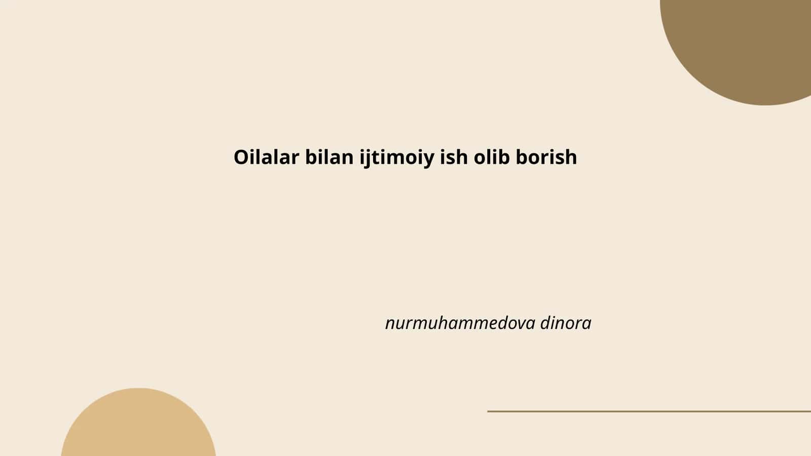 Oilalar bilan ijtimoiy ish olib borish