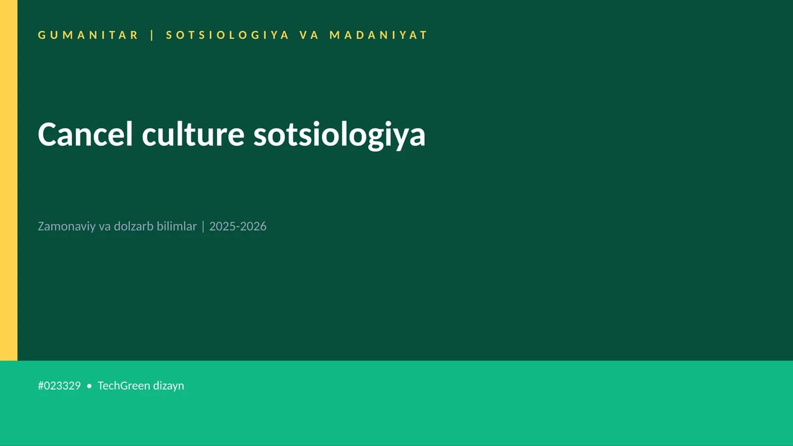 Mavzuga Kirish — Cancel culture sotsiologiya
