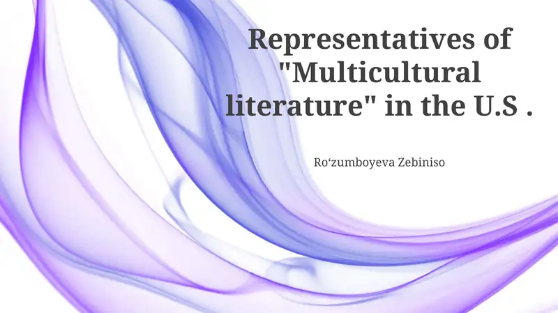 Multicultural Literature in the U.S