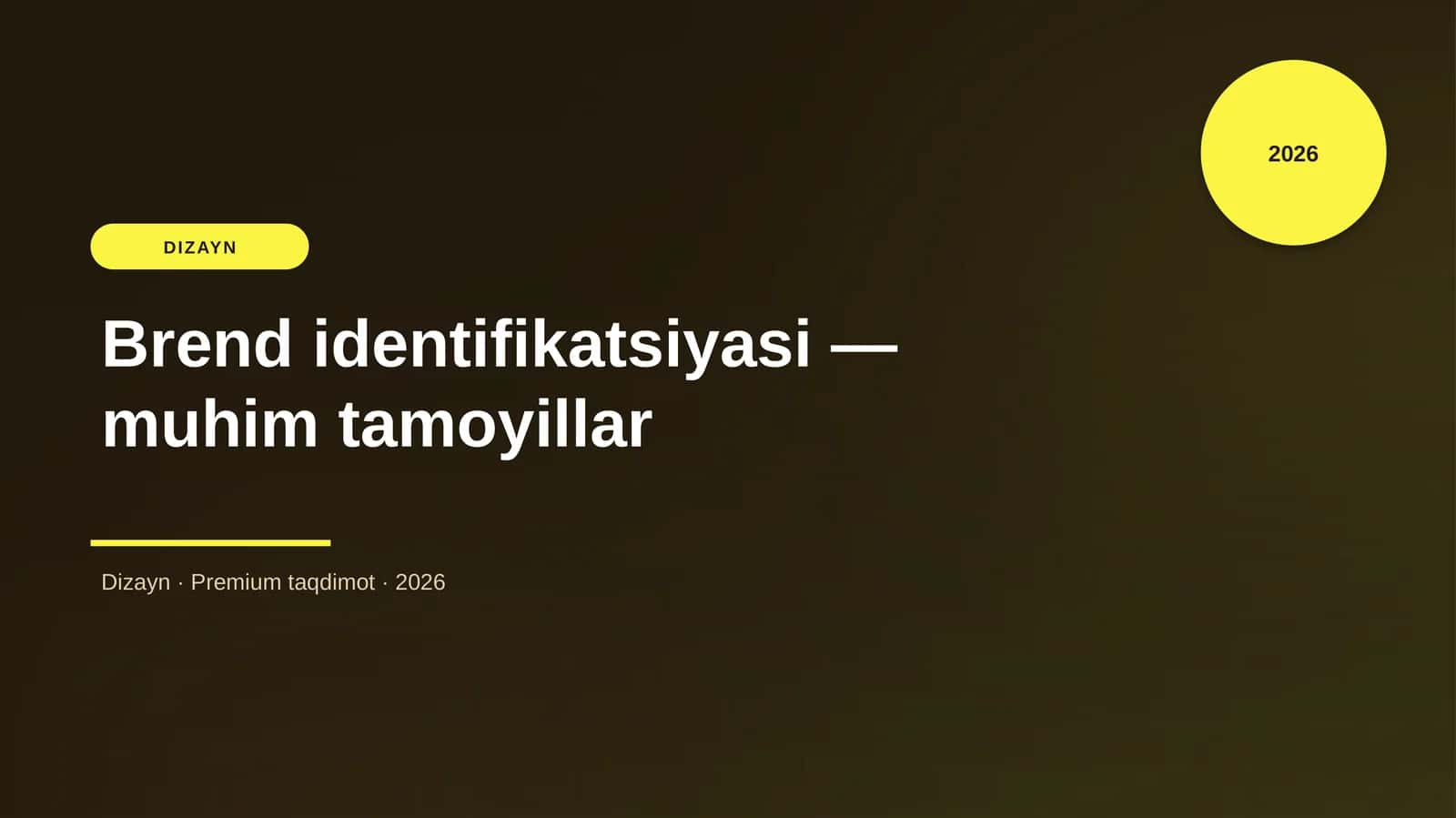 Brend identifikatsiyasi — muhim tamoyillar