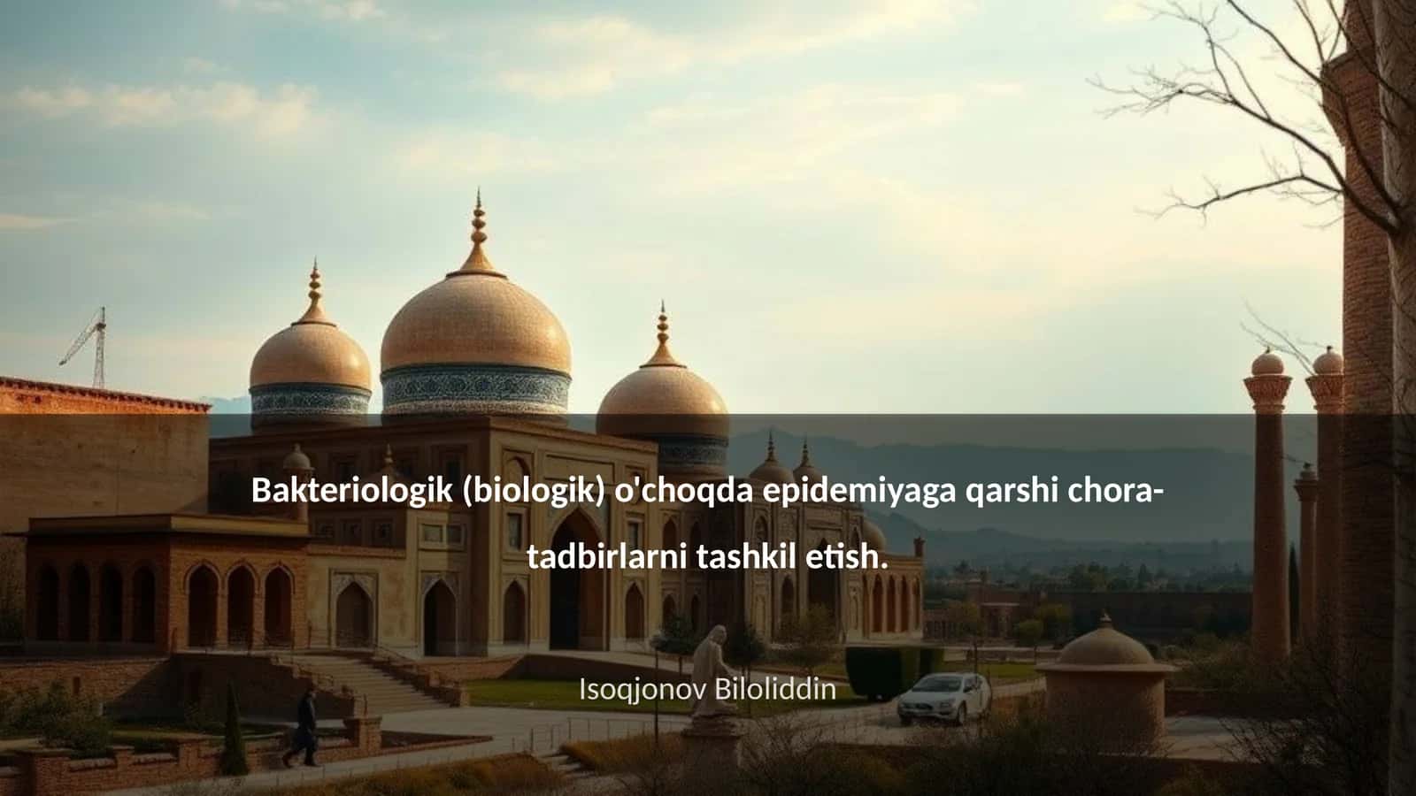 Bakteriologik o'choqda epidemiyaga qarshi chora-tadbirlarni tashkil etish