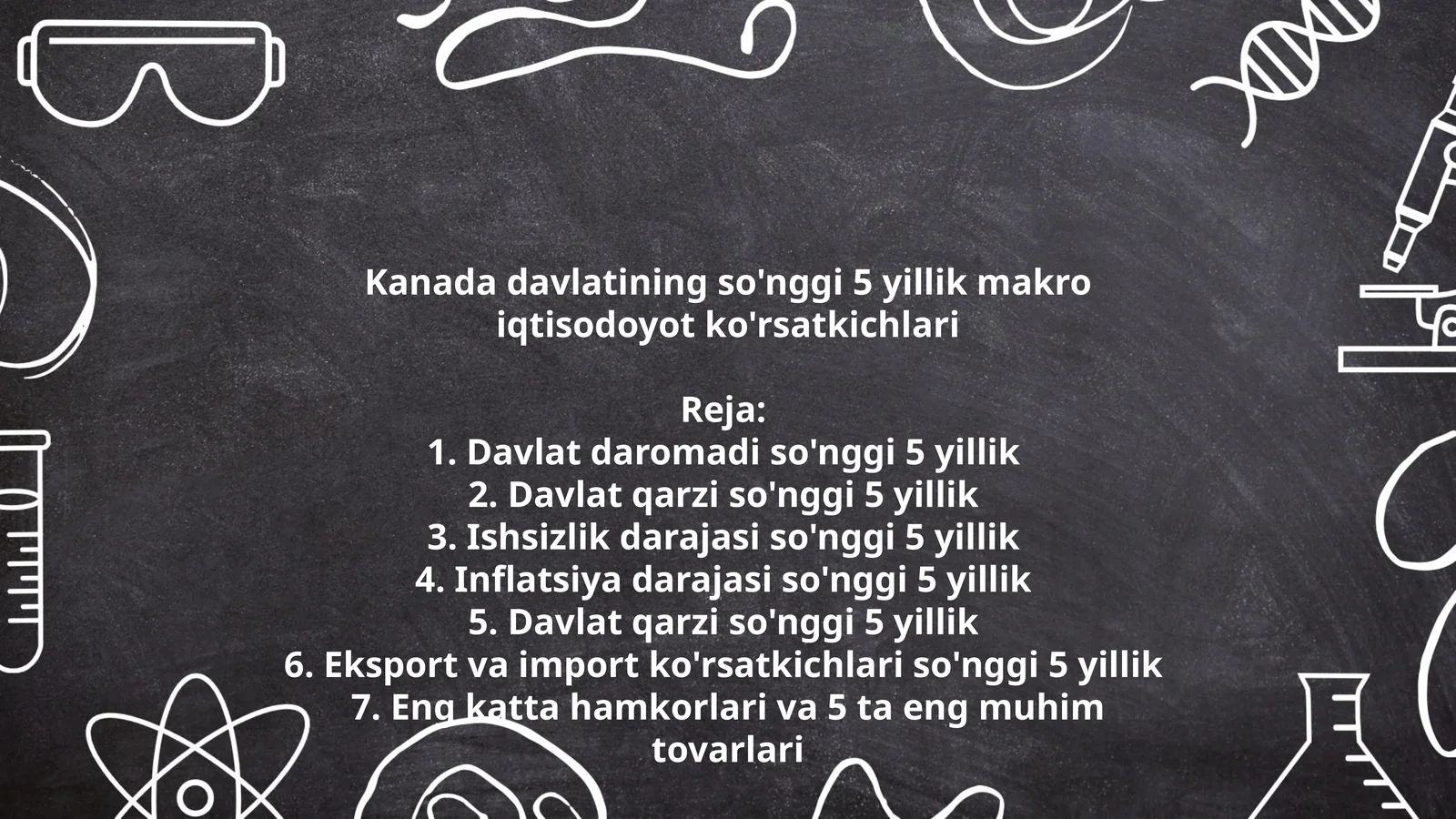 Kanada davlatining so'nggi 5 yillik makro iqtisodoyot ko'rsatkichlari