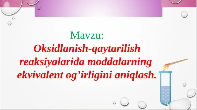 Oksidlanish-qaytarilish reaksiyalari
