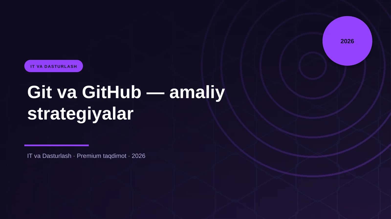 Git va GitHub — amaliy strategiyalar