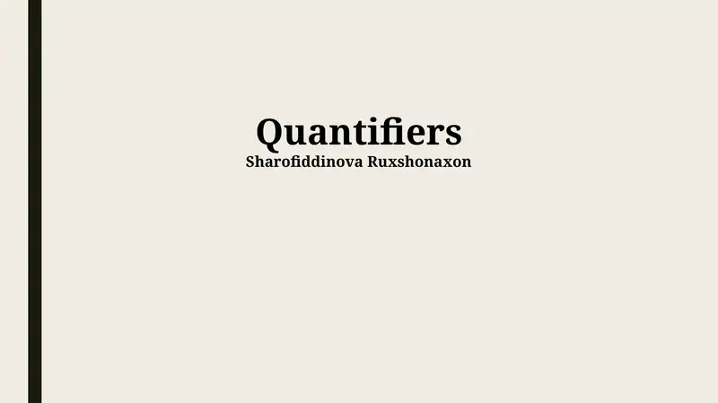 Quantifiers