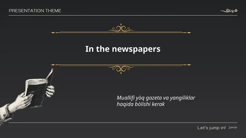 Muallifi yòq gazeta va yangiliklar haqida bòlishi kerak