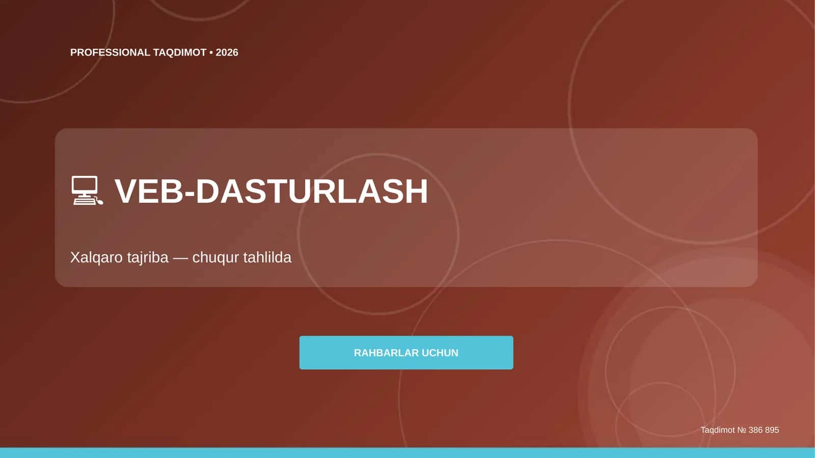 Veb-dasturlash xalqaro tajriba