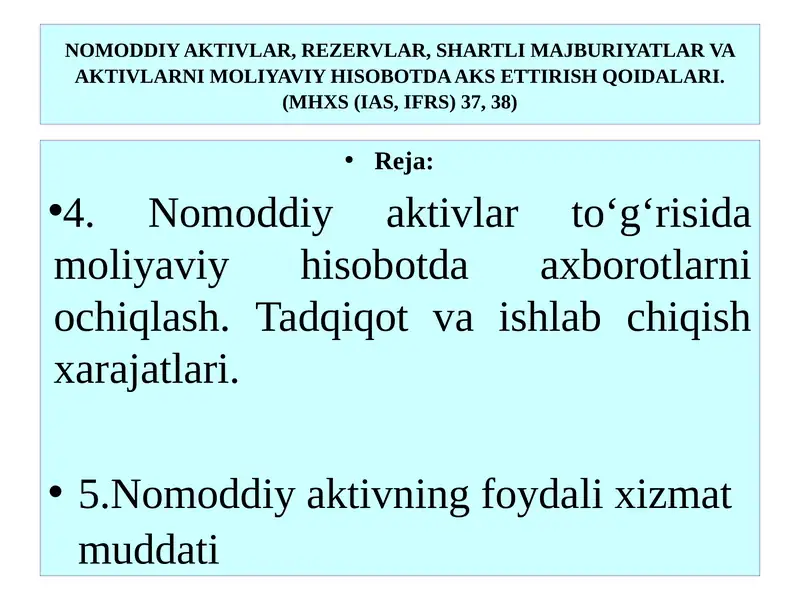 Moliyaviy hisobotning xalqaro standartlari