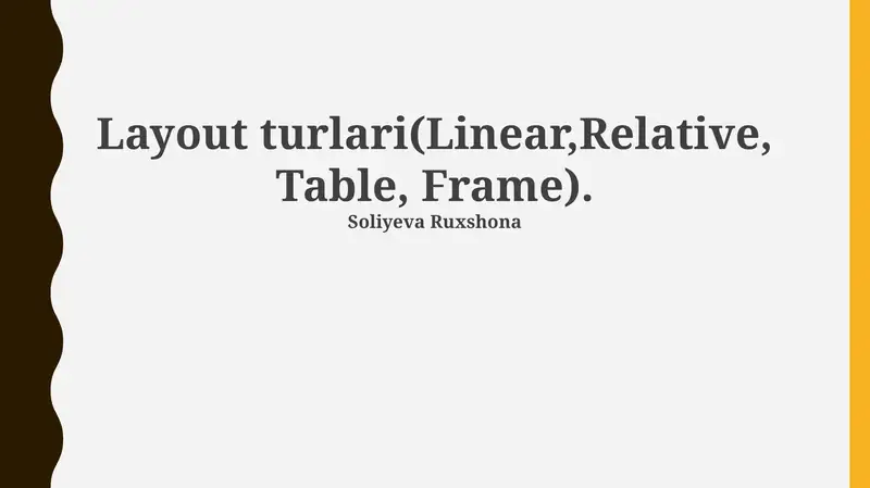 Layoutlar Turlari