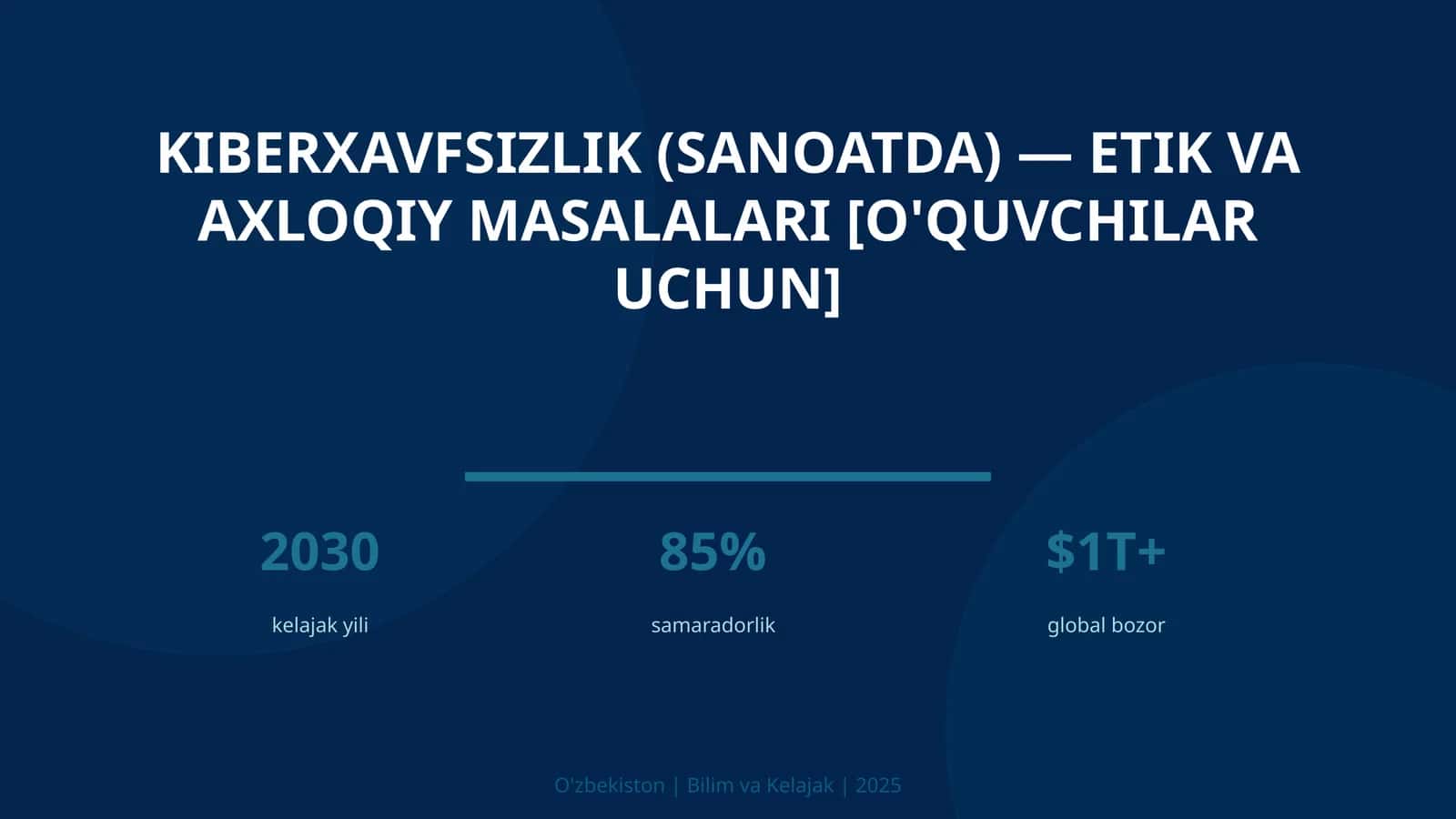Kiberxavfsizlik (sanoatda) — etik va axloqiy masalalari [o'quvchilar uchun]