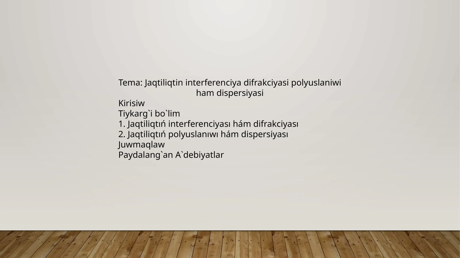 Jaqtiliqtin interferenciya difrakciyasi polyuslaniwi ham dispersiyasi