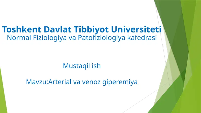 Arterial va venoz giperemiya