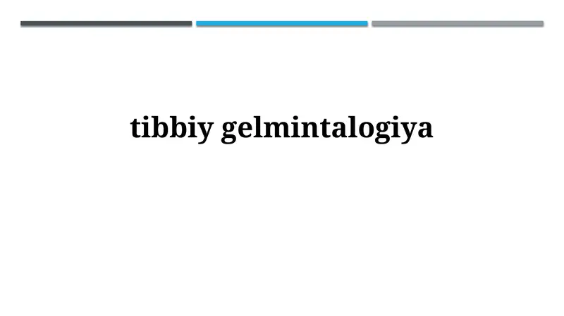 Tibbiygelmintalogiya