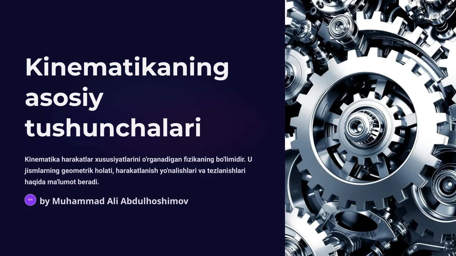 Kinematikaning asosiy tushunchalari