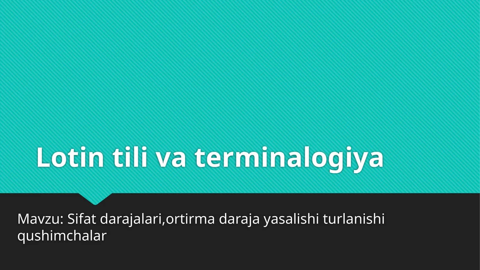 Lotin tili va terminalogiya