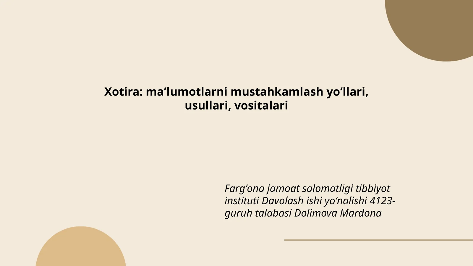 Xotira: maʼlumotlarni mustahkamlash yoʻllari, usullari, vositalari