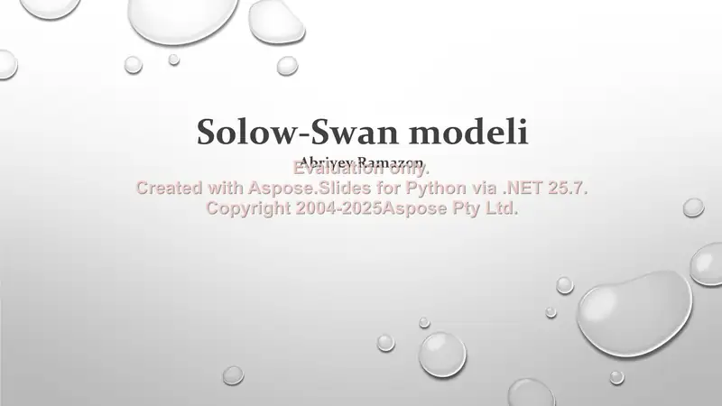 Solow-Swan modeli